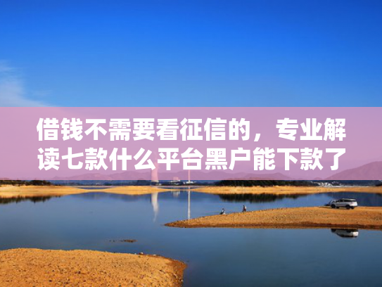 借钱不需要看征信的，专业解读七款什么平台黑户能下款了