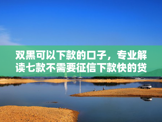 双黑可以下款的口子，专业解读七款不需要征信下款快的贷款