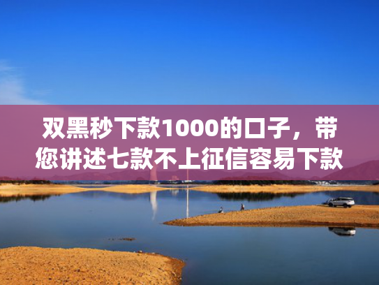 双黑秒下款1000的口子，带您讲述七款不上征信容易下款贷款的app