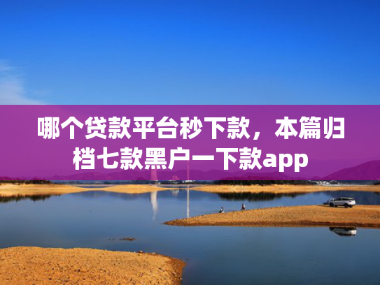 哪个贷款平台秒下款，本篇归档七款黑户一下款app