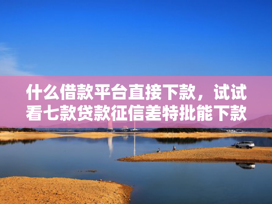 什么借款平台直接下款，试试看七款贷款征信差特批能下款吗