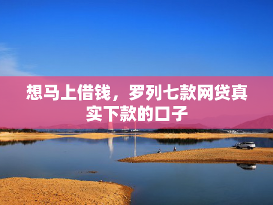 想马上借钱，罗列七款网贷真实下款的口子