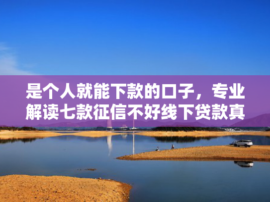 是个人就能下款的口子，专业解读七款征信不好线下贷款真能下款吗