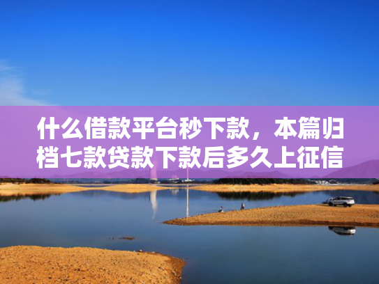 什么借款平台秒下款，本篇归档七款贷款下款后多久上征信