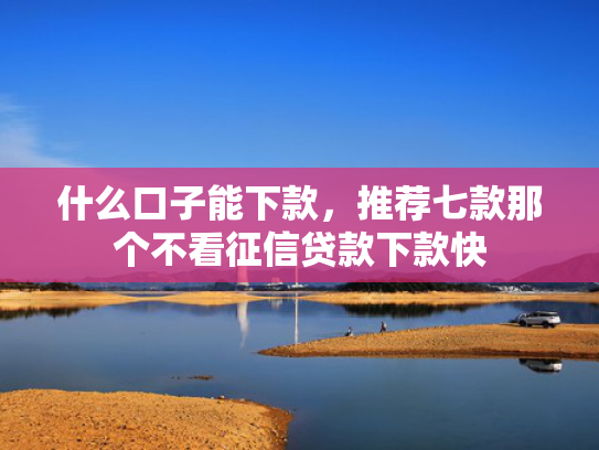 什么口子能下款，推荐七款那个不看征信贷款下款快