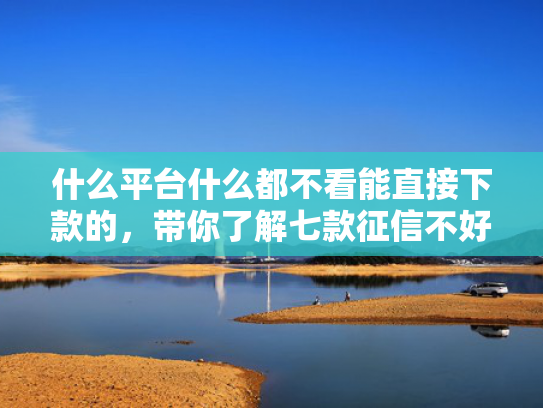 什么平台什么都不看能直接下款的，带你了解七款征信不好也能下款的贷款