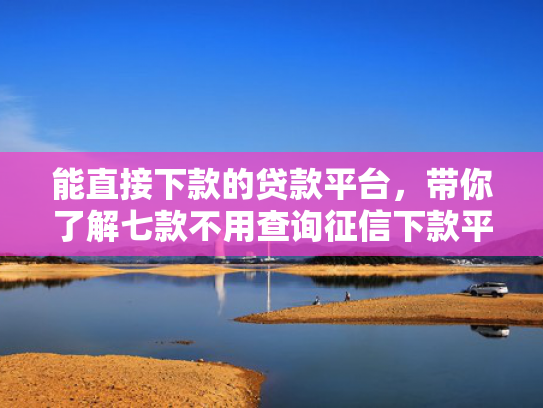 能直接下款的贷款平台，带你了解七款不用查询征信下款平台