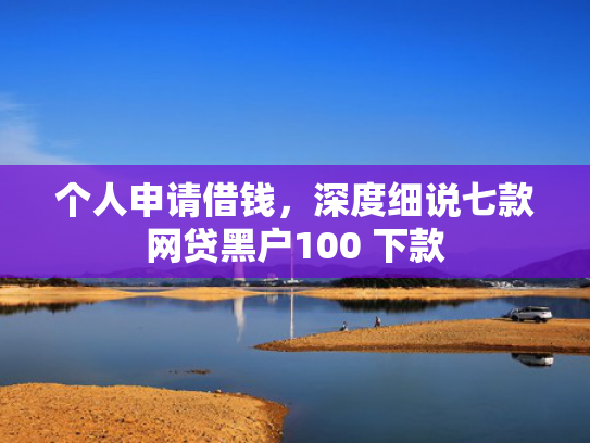 个人申请借钱，深度细说七款网贷黑户100 下款