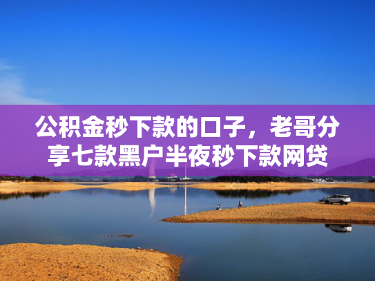 公积金秒下款的口子，老哥分享七款黑户半夜秒下款网贷